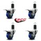 Service Caster 3'' Blue Poly Swivel 1-5/8'' Expanding Stem Caster Set Total Lock Brake, 4PK SCC-EXTTL20S314-PPUB-BLUE-158-4 - alternate 3